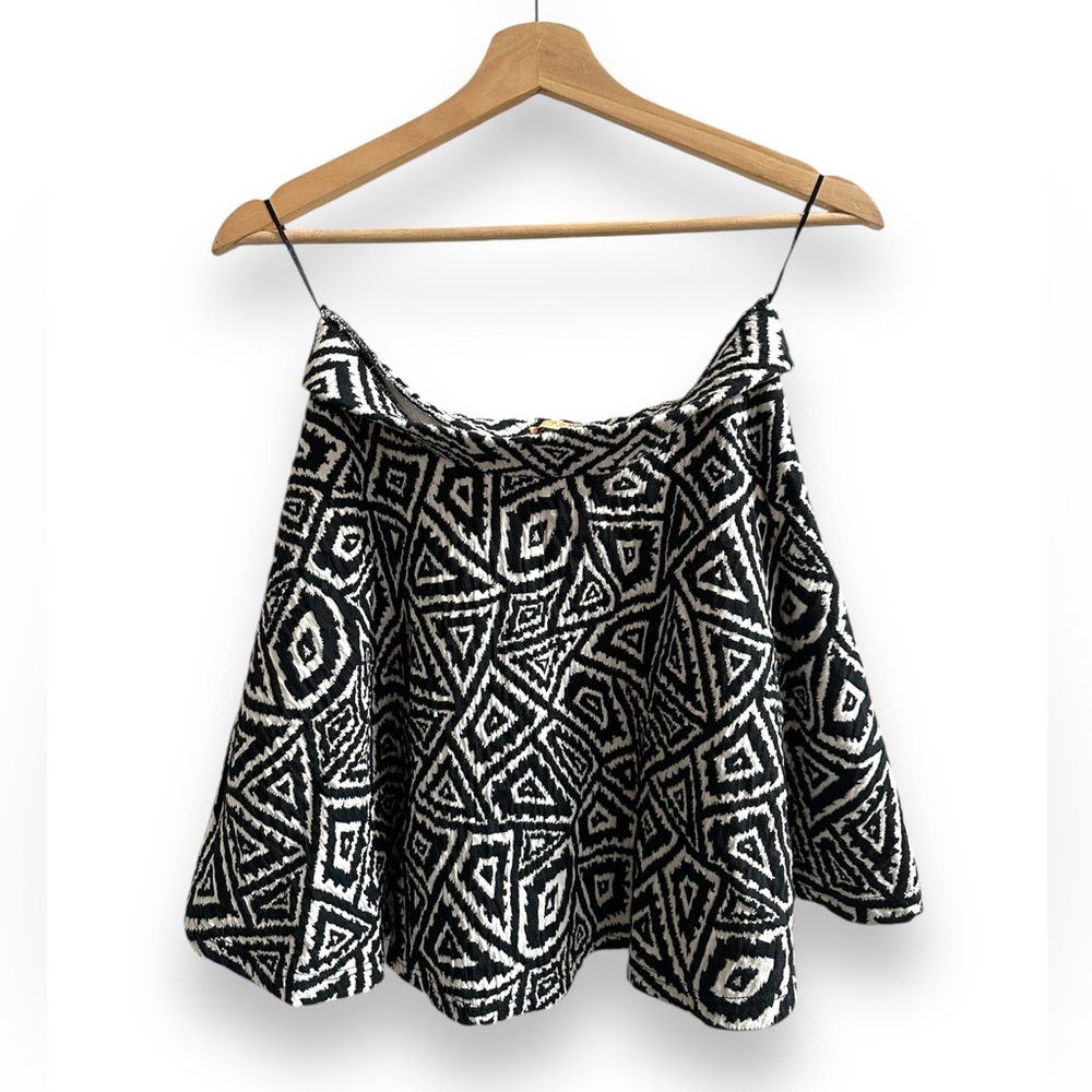 ZARA black and white abstract skater skirt